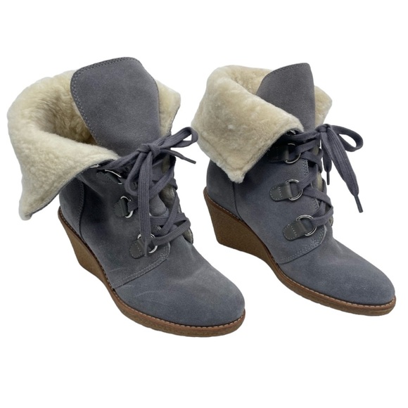 Cole Haan Waterproof Shearling Wedge Booties size 7B - Picture 2 of 16